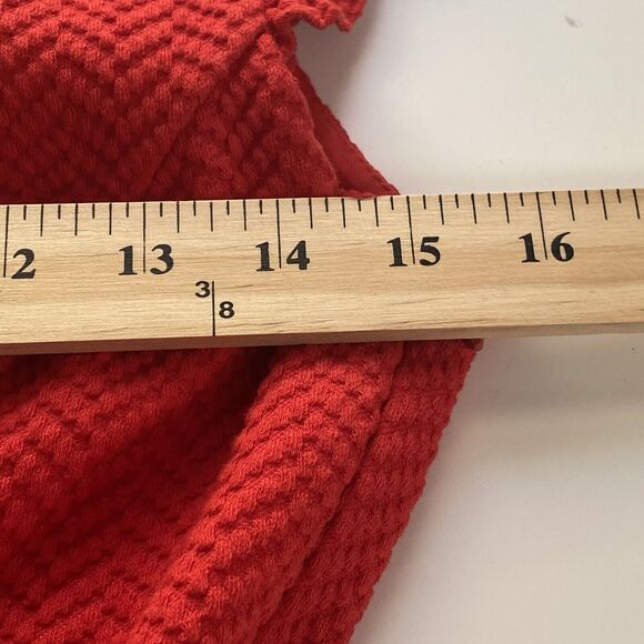 Anthropologie Tabitha Dress Size 2 Cherie Red Ruffle Cap Sleeve Pockets Preppy - Picture 4 of 7